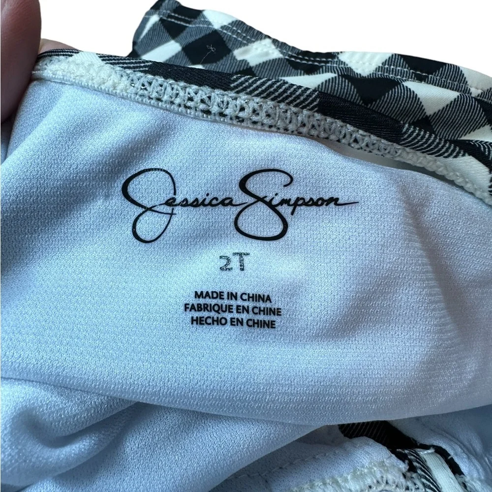 JESSICA SIMPSON: NWT Black & White Gingham One-Piece Toddler Swimsuit -Size 2T